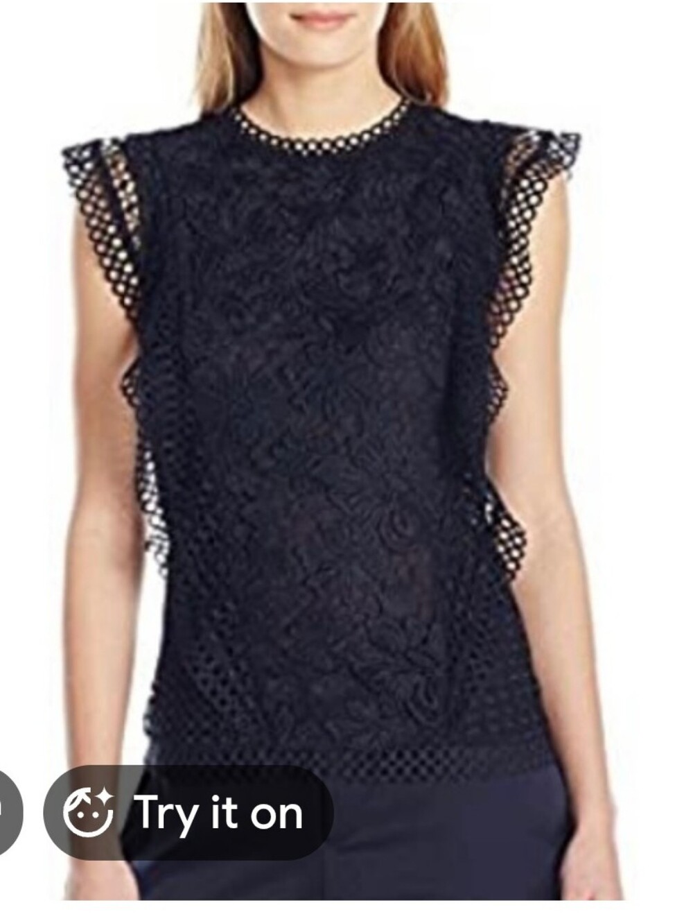 Ted Baker Black Lace Ruffle Camisole/ Size 4
